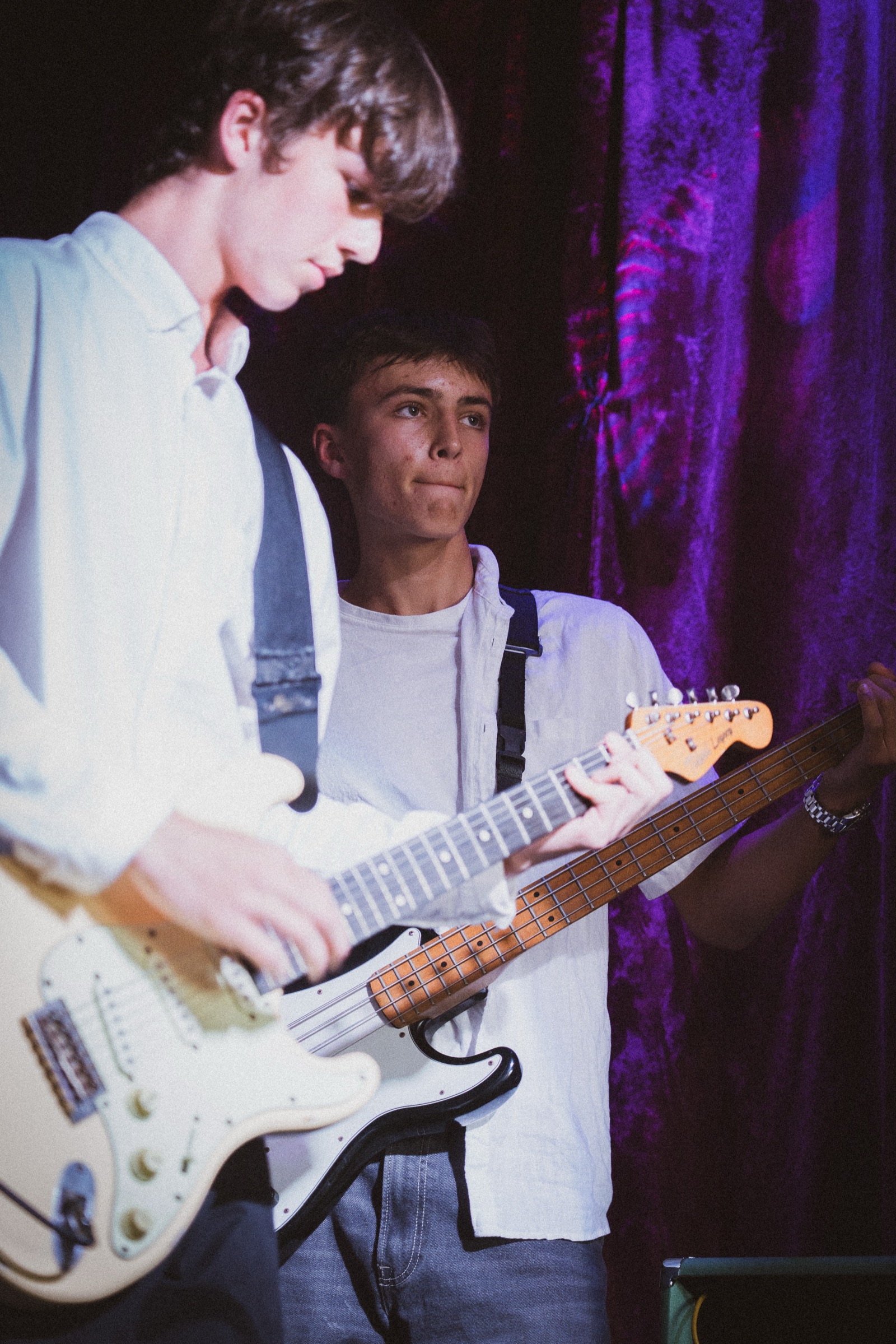 Two guitarists jamming