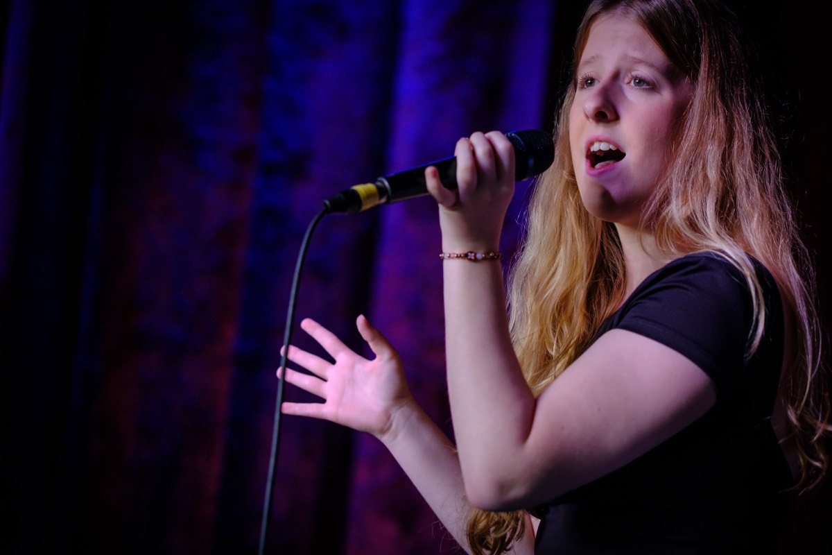Olivia singing at Youth Mic #2